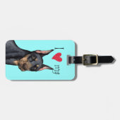 私は私のドーベルマン犬を愛します ラゲッジタグ (正面横)