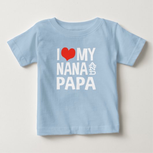 私は私のナナとパパが大好き ベビーTシャツ (正面)