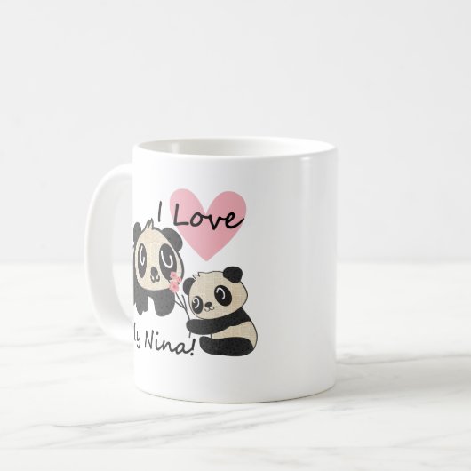 私は私のニーナマグが大好き コーヒーマグカップ (正面左)