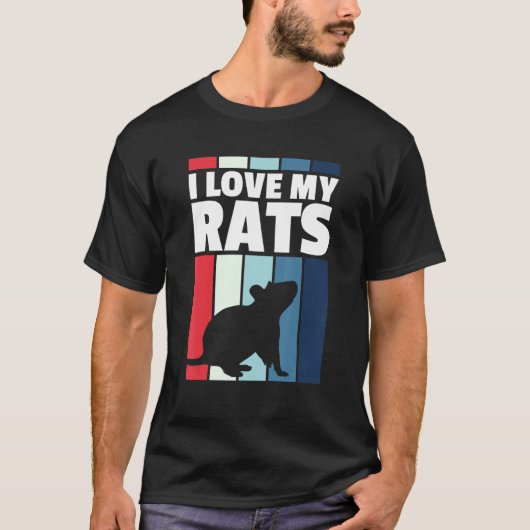 私は私のネズミのレトロネズミが大好き Tシャツ (正面)