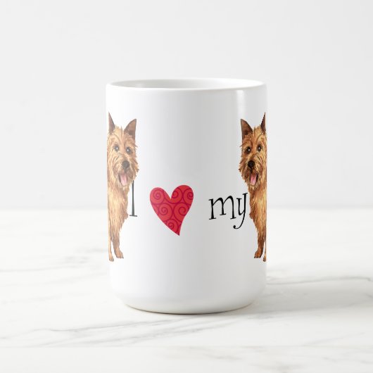 私は私のノリッジテリアを愛します コーヒーマグカップ (中央)