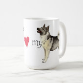 私は私のノルウェーのエルクハウンドを愛します コーヒーマグカップ (正面右)