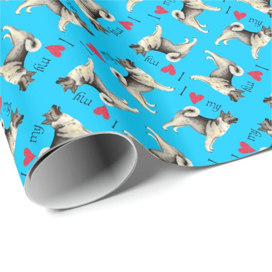 私は私のノルウェーのエルクハウンドを愛します ラッピングペーパー (ロールコーナー)
