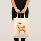 私は私のノルウェーのBuhundを愛します トートバッグ (正面(商品))
