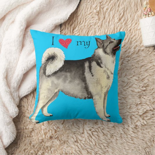 私は私のノルウェーエルクハウンド クッション (ブランケット)