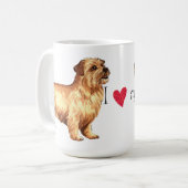 私は私のノーフォークテリアを愛します コーヒーマグカップ (正面左)