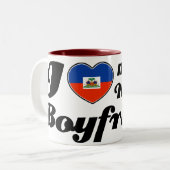 私は私のハイチのボーイフレンドを愛します ツートーンマグカップ (正面左)