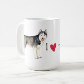 私は私のハスキーを愛します コーヒーマグカップ (正面左)