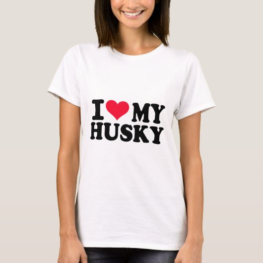 私は私のハスキーを愛します Tシャツ (正面)
