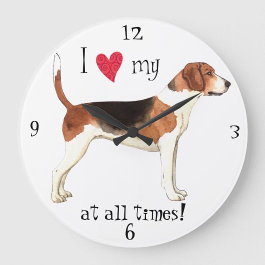 私は私のハリアーを愛します ラージ壁時計 (正面)