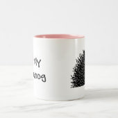 私は私のハリネズミのコーヒー・マグを愛します ツートーンマグカップ (中央)
