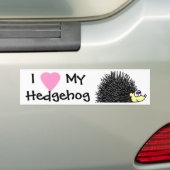 私は私のハリネズミのバンパーステッカーを愛します バンパーステッカー (車上)