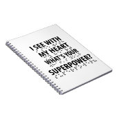 私は私のハートで見る – 盲目点字 ノートブック (右側)