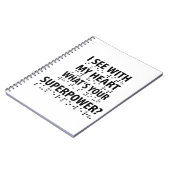 私は私のハートで見る – 盲目点字 ノートブック (左側)