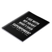 私は私のハートで見る – 盲目点字 ノートブック (左側)