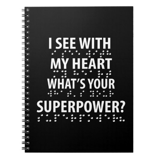 私は私のハートで見る – 盲目点字 ノートブック (正面)