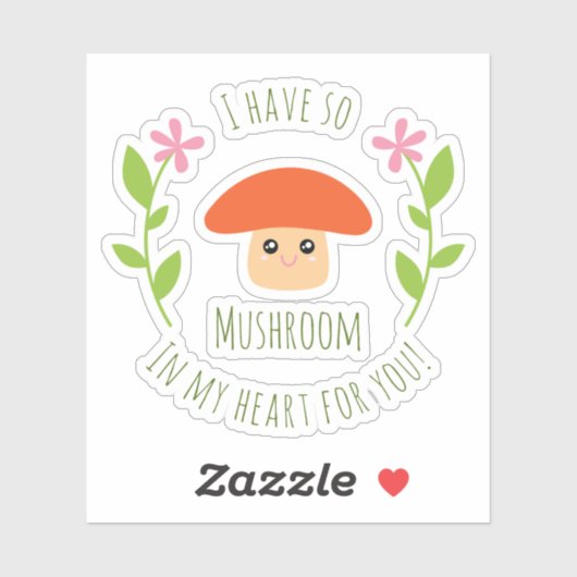 私は私のハートにキノコを持っている愛ことわざ シール (シート)