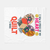 私は私のハートの一部を縫うキルティング フリースブランケット (正面(横))