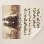 私は私のハートカップル黄金記念日ギフトを渡る シェルパブランケット (正面(横))