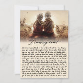 私は私のハートカップル黄金記念日ギフトを渡る シーズンカード (正面)