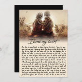 私は私のハートカップル黄金記念日ギフトを渡る シーズンカード (正面/裏面)