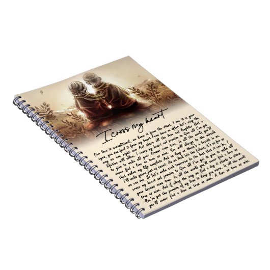 私は私のハートカップル黄金記念日ギフトを渡る ノートブック (右側)