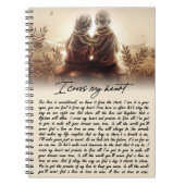 私は私のハートカップル黄金記念日ギフトを渡る ノートブック (正面)