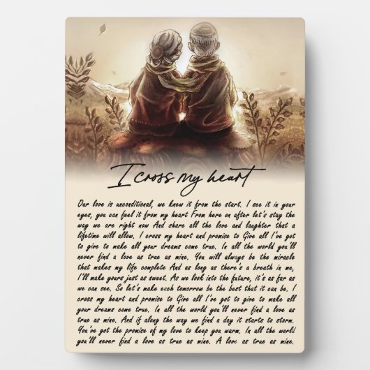 私は私のハートカップル黄金記念日ギフトを渡る フォトプラーク (正面)