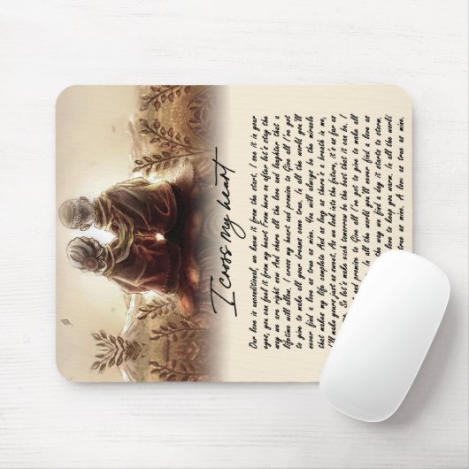 私は私のハートカップル黄金記念日ギフトを渡る マウスパッド (マウス)