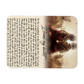 私は私のハートカップル黄金記念日ギフトを渡る マグネット (横)