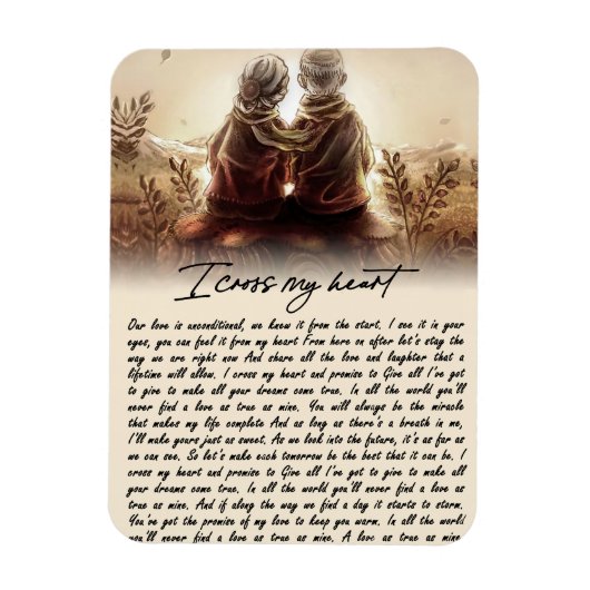 私は私のハートカップル黄金記念日ギフトを渡る マグネット (縦)