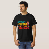 私は私のハート少年と見る – 盲目点字 Tシャツ (正面フル)