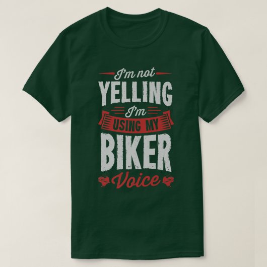 私は私のバイクもしくは自転車に乗る人Voice Motを使用して叫んでいおもしろいない Tシャツ (デザイン正面)
