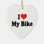 私は私のバイクハートが大好き – 自転車オートバイの恋人 セラミックオーナメント (右)