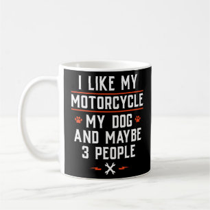 私は私のバイク私の犬と多分3人が好き – F コーヒーマグカップ