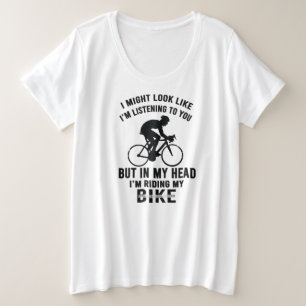 私は私のバイクTシャツに乗って頭を持っている プラスサイズTシャツ