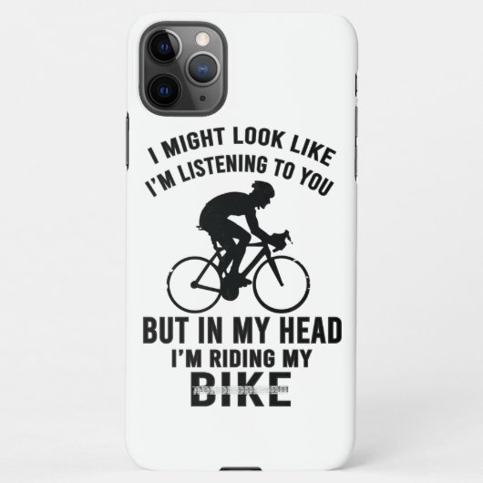 私は私のバイクTシャツに乗って頭を持っている iPhoneケース (裏面)