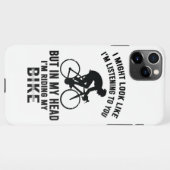 私は私のバイクTシャツに乗って頭を持っている iPhoneケース (裏面横)