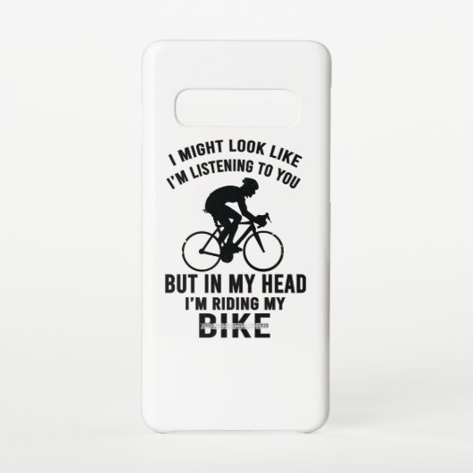 私は私のバイクTシャツに乗って頭を持っている SAMSUNG GALAXYケース (裏面)