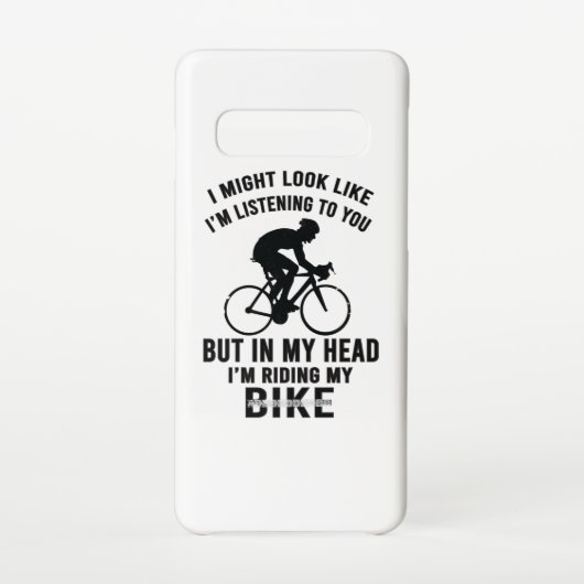 私は私のバイクTシャツに乗って頭を持っている SAMSUNG GALAXYケース (裏面)