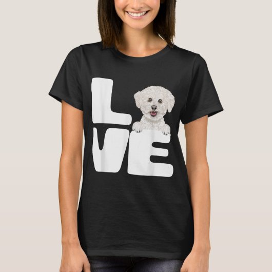 私は私のバイシオンフリース犬の恋人が大好き Tシャツ (正面)