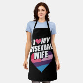 私は私のバイセクシュアル妻ビプライドバイセクシュアル国旗が大好き エプロン (着用した状態)
