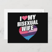 私は私のバイセクシュアル妻ビプライドバイセクシュアル国旗が大好き ポストカード (正面/裏面)