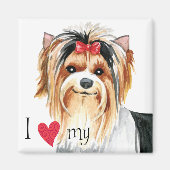 私は私のバイワーテリアが大好き マグネット (正面)