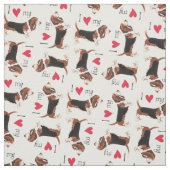 私は私のバスセットハウンドが大好き ファブリック (見本)