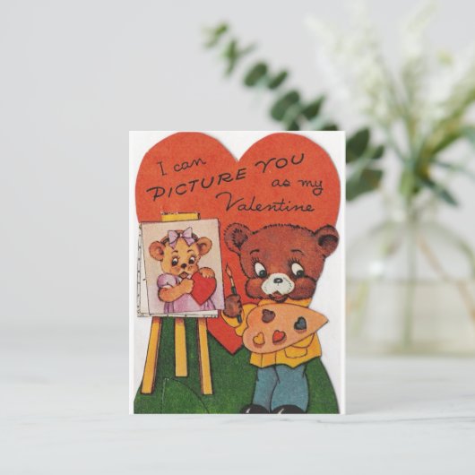 私は私のバレンタインとして写真することができる シーズンポストカード (スタンド正面)