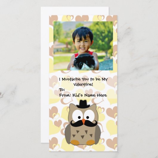 私は私のバレンタインの子供であるために君を髭させる シーズンカード (正面/裏面)