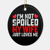 私は私のバレンタインを愛して妻を甘やかしていない セラミックオーナメント (左)