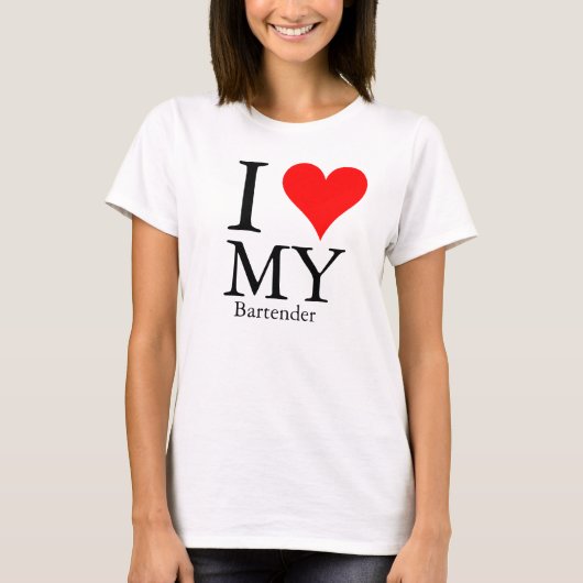 私は私のバーテンダーを愛します Tシャツ (正面)
