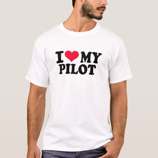 私は私のパイロットを愛します Tシャツ (正面)
